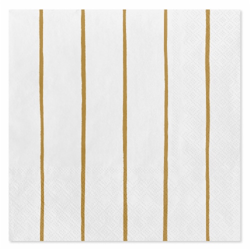 American Greetings All Occasion Lunch Napkins Gold Stripes Perspective: front