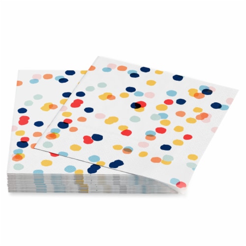 American Greetings Beverage Napkins Scattered Colorful Dots Perspective: front