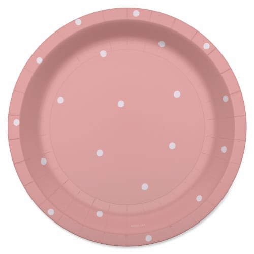 American Greetings Polka Dot Paper Plates - Pink Perspective: front