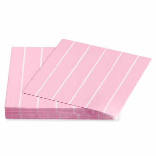 American Greetings All Occasion Lunch Napkins - Pink with Lines Perspective: front