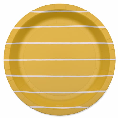 American Greetings Paper Plates 10 Count - Stripes on Yellow Perspective: front