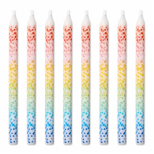 American Greetings Birthday Candles - Muilticolored Scattered Dots Perspective: front