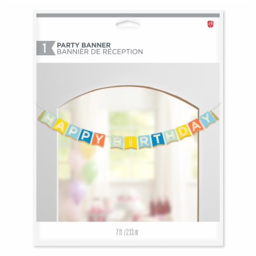 American Greetings 7' Birthday Party Banner Decoration, Happy Birthday Perspective: front