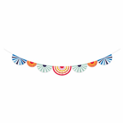 American Greetings 7 Foot Party Banner - Multicolor Paper Fans Perspective: front