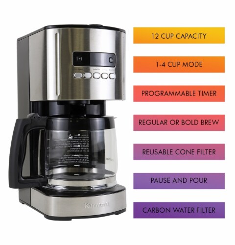 Haden Heritage 12-Cup Programmable Coffee Maker - Black / Chrome