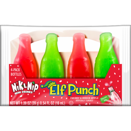 Nik-L-Nip Elf Punch Mini Drinks Perspective: front