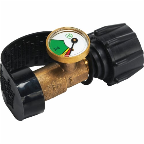 GrillPro 4-1/2 In. x 1-1/2 In. Brass Universal Fuel Indicator Gauge 80064 Perspective: front