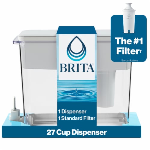 Brita Water Filter 10-Cup Tahoe Water Pitcher Dispenser with Elite Water  Filter - White