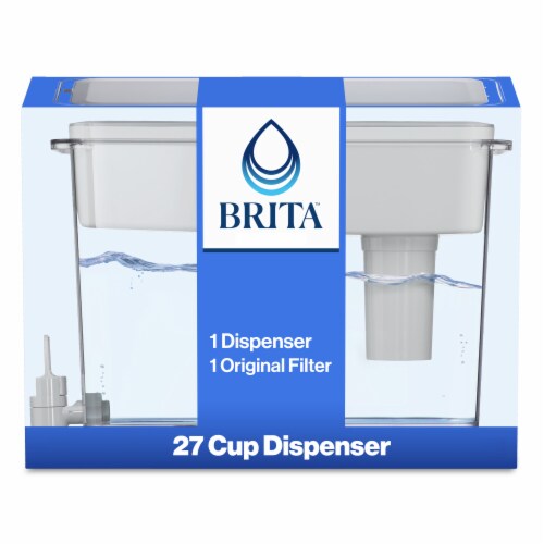 Brita Extra Large 27 Cup UltraMax White Filtered Water Dispenser With Standard Filter Perspective: front