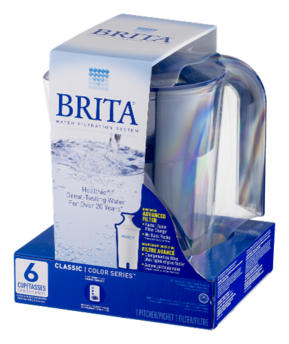 Brita Navy Blue Water Filtering Pitcher Perspective: front