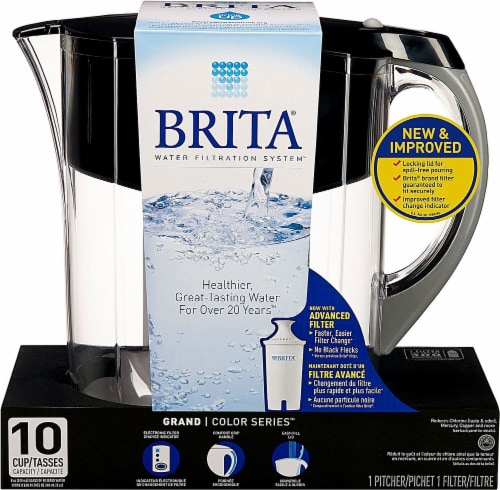 Brita® Grand Water Pitcher with Filter - Black Perspective: front