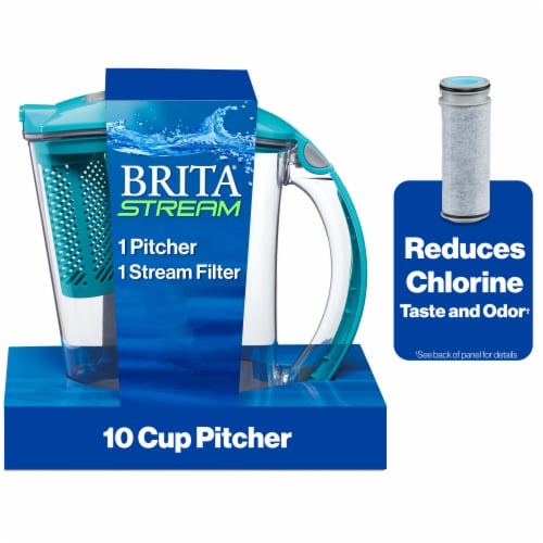 Brita Large Lake Blue Stream Water Fitler Pitcher with Stream Filter Perspective: front