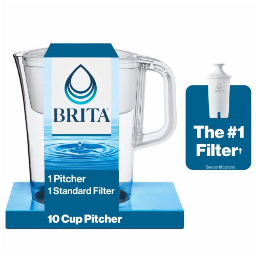 Brita Large 10 Cup Tahoe Water Filter Pitcher with Standard Filter Perspective: front