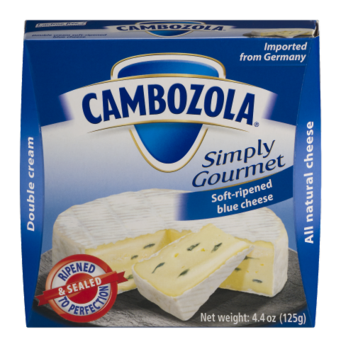 Cambozola Simply Gourmet Soft-Ripened Double Cream Blue Cheese Perspective: front