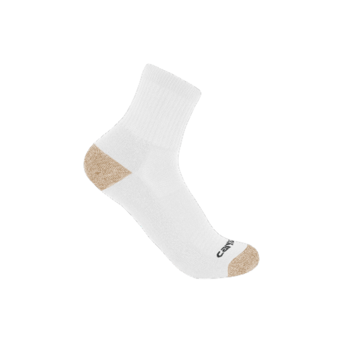 Carhartt Midweight Quarter Crew Sock - White Perspective: front