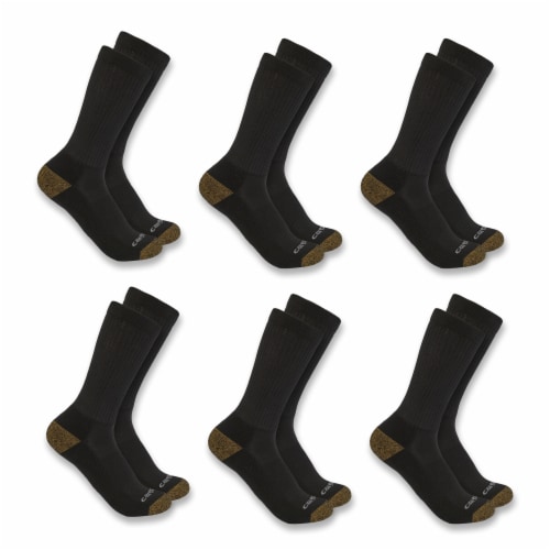 Carhartt® Men's Midweight Large Crew Sock Pack - Black Perspective: front