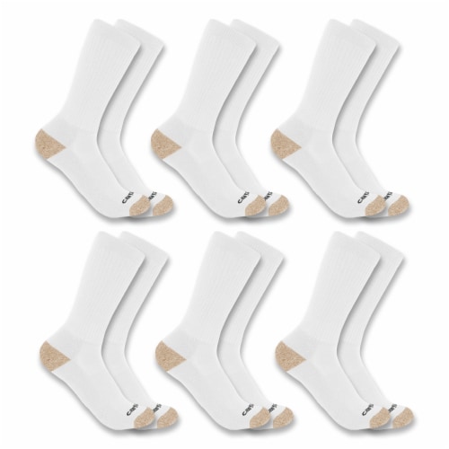 Carhartt® Men's Midweight Large Quarter Sock Pack - White Perspective: front