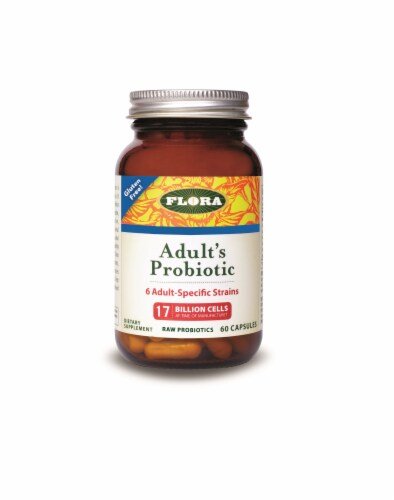Flora Adult's Probiotic Dietary Supplement Capsules Perspective: front