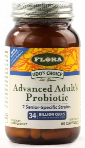 Flora Advanced Adult's Blend Probiotic Capsules Perspective: front