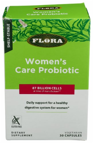Flora Women's Care Probiotic Dietary Supplement Capsules Perspective: front