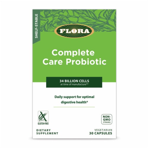 Flora Complete Care Probiotic Capsules 30 Count Perspective: front