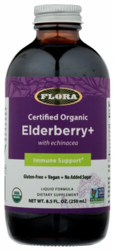 Flora Certified Organic Elderberry with Echinacea Immune Support Liquid Perspective: front
