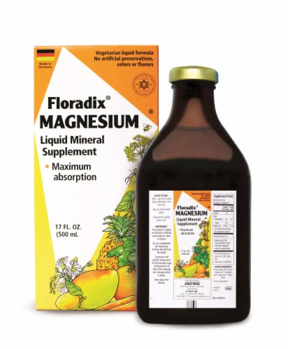 Floradix Magnesium Liquid Mineral Supplement Perspective: front