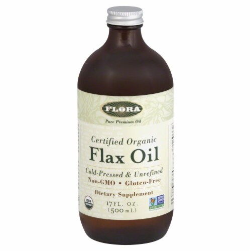 Flora Organic Flax Oil Dietary Supplement Perspective: front