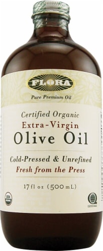 Flora Organic Extra-Virgin Olive Oil Perspective: front