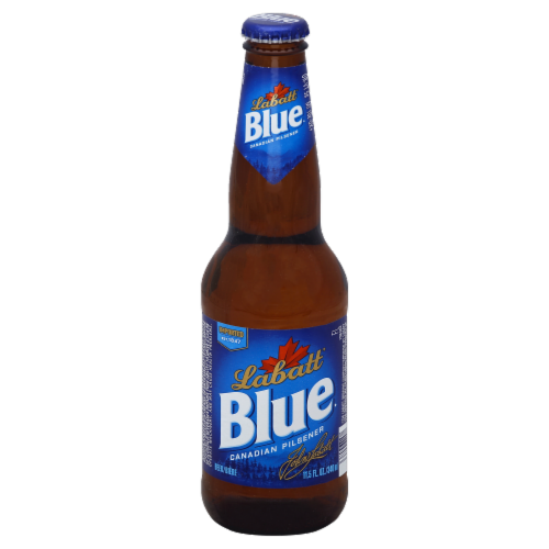 Labatt Blue Canadian Pilsener Beer Perspective: front