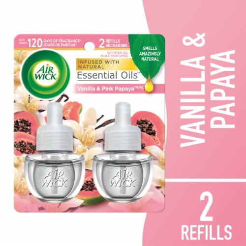 Air Wick Plug in Scented Oil Refill Vanilla & Pink Papaya Air Freshener  Essential Oils, 2 ct - Gerbes Super Markets