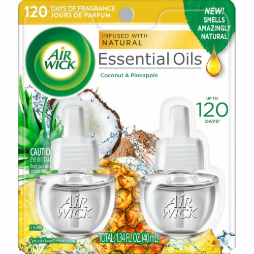 Air Wick Plug in Scented Oil Refill Pineapple and Coconut Air Freshener Essential  Oils, 2 ct / 0.67 fl oz - Kroger