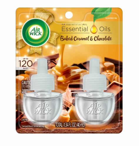 Air Wick Baked Caramel & Chocolate Scented Oil Refills Perspective: front