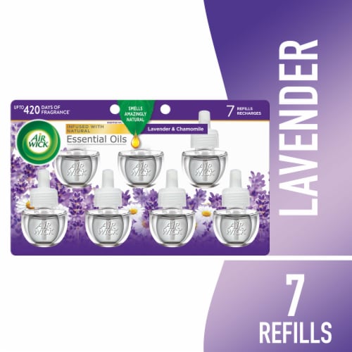 Air Wick Plug in Scented Oil Refill Lavender Air Freshener Essential Oils Perspective: front