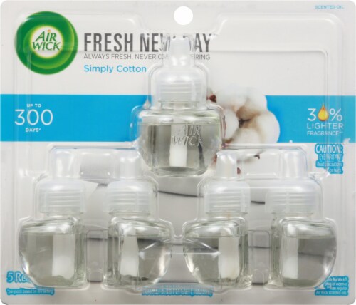 AIRWICK Fresh New Day Plug in Scented Oils 2 Warmers + 7 Refills (Simply  Cotton)