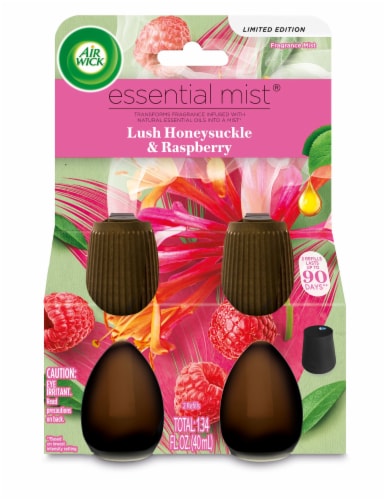 Air Wick® Lush Honeysuckle & Raspberry Essential Mist® Refills Perspective: front
