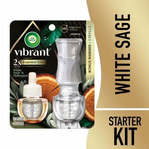 Air Wick Scented Oil Starter Kit White Sage & Mahogany Air Freshener  Essential Oils, 1 pk - Fry's Food Stores