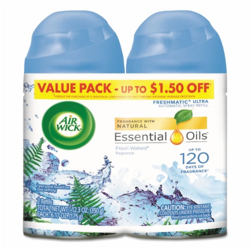 Air Wick Freshmatic Fresh Waters Fragrance Refills 2 Count Perspective: front