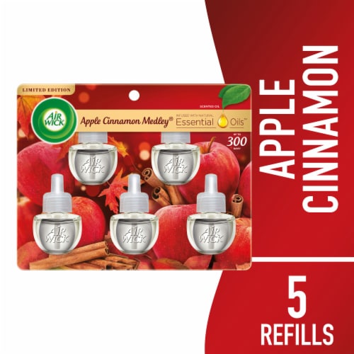 Air Wick® Plug in Scented Oil Refill Apple Cinnamon Medley® Air Freshener Essential Oils Perspective: front