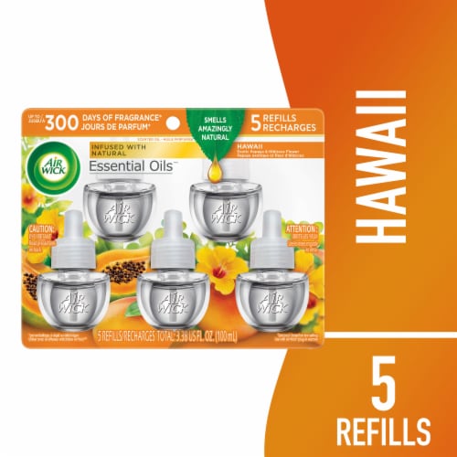 AIR WICK® Plug in Scented Oil Refill Hawaii Exotic Papaya & Hibiscus Flower Air Freshener Perspective: front