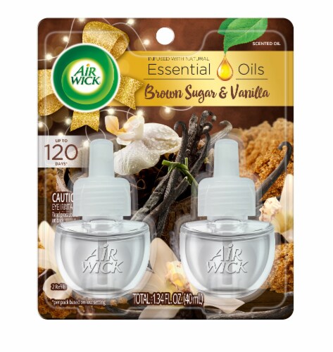 Air Wick Essential Oils Brown Sugar & Vanilla Fragrance Refills Perspective: front