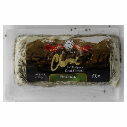 Woolwich Dairy Fine Herb Chevrai Soft Unripened Goat Cheese Perspective: front