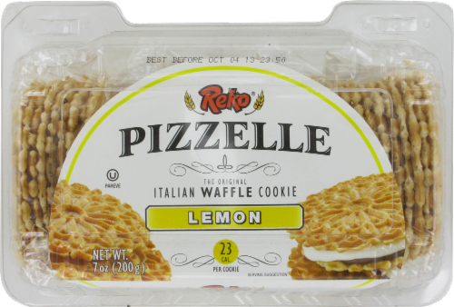 Nu-Steff Lemon Pizzelle Cookies Perspective: front