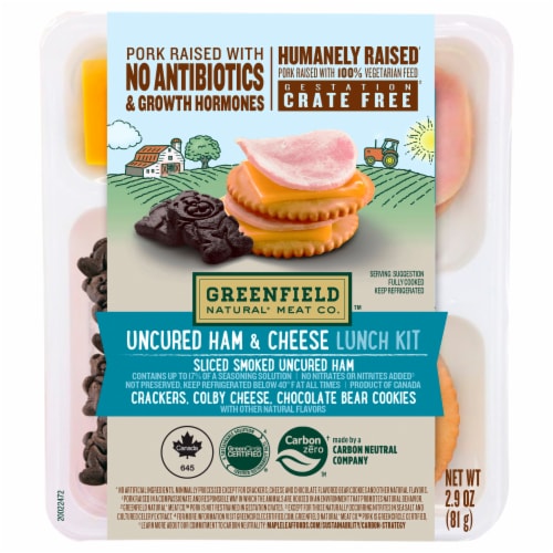 Greenfield Natural Meat Co. Uncured Ham & Cheese Lunch Kit Perspective: front