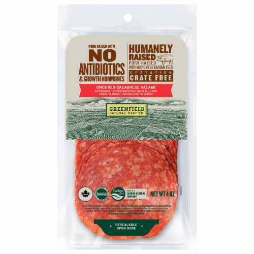 Greenfield Natural Meat Co. Uncured Calabrese Salami Perspective: front