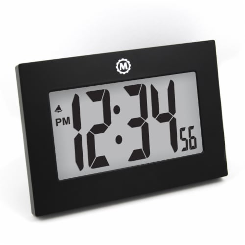 Marathon Large Fold-Out Table Stand Digital Wall Clock Perspective: front