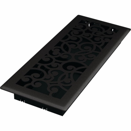 Imperial Wonderland 4 In. x 12 In. Black Iron Steel Floor Register RG3460 Perspective: front