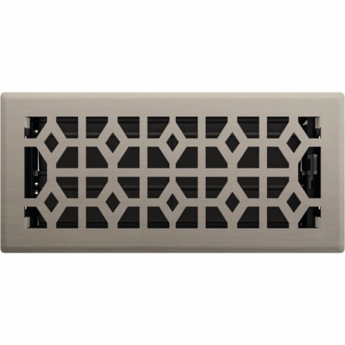 Imperial Templar 4 In. x 10 In. Brushed Nickel Steel Floor Register RG3395 Perspective: front