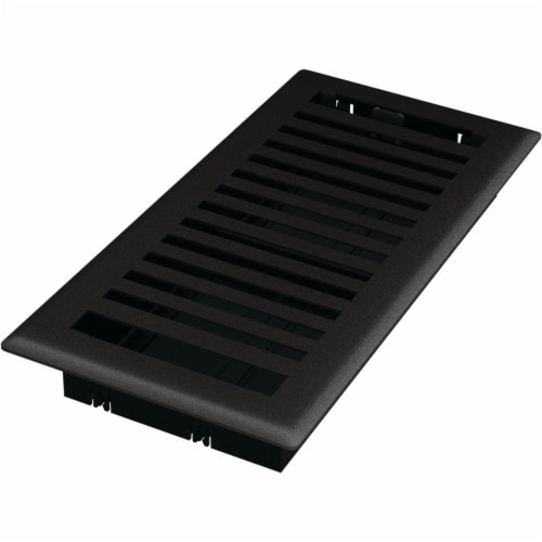 Imperial Montezuma 4 In. x 12 In. Black Iron Steel Floor Register RG3440 Perspective: front