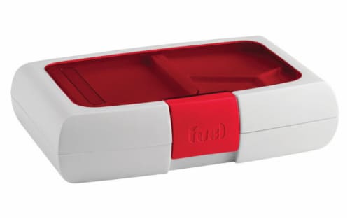 Trudeau 45 oz On the Go Food Container Bento Box, White Perspective: front